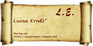 Luzsa Ernő névjegykártya